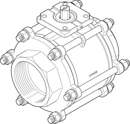 FESTO VZBA-4"-GG-63-T-22-F10-& Ball valve