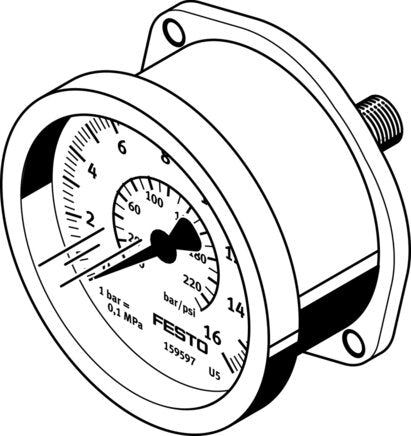FESTO FMA-40-10-1/4-EN Flanged pressure gaug