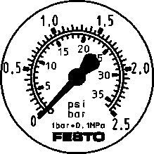FESTO FMA-50-2,5-1/4-EN Flanged pressure gaug
