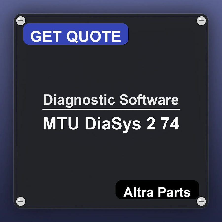 Diagnostic Software MTU DiaSys 2 74 industrial nameplate style image – Altra Parts. GET QUOTE.