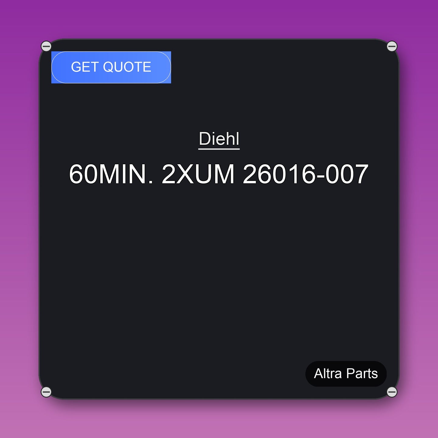 Diehl 60MIN. 2XUM 26016-007 industrial spare part – fast international delivery & worldwide shipping