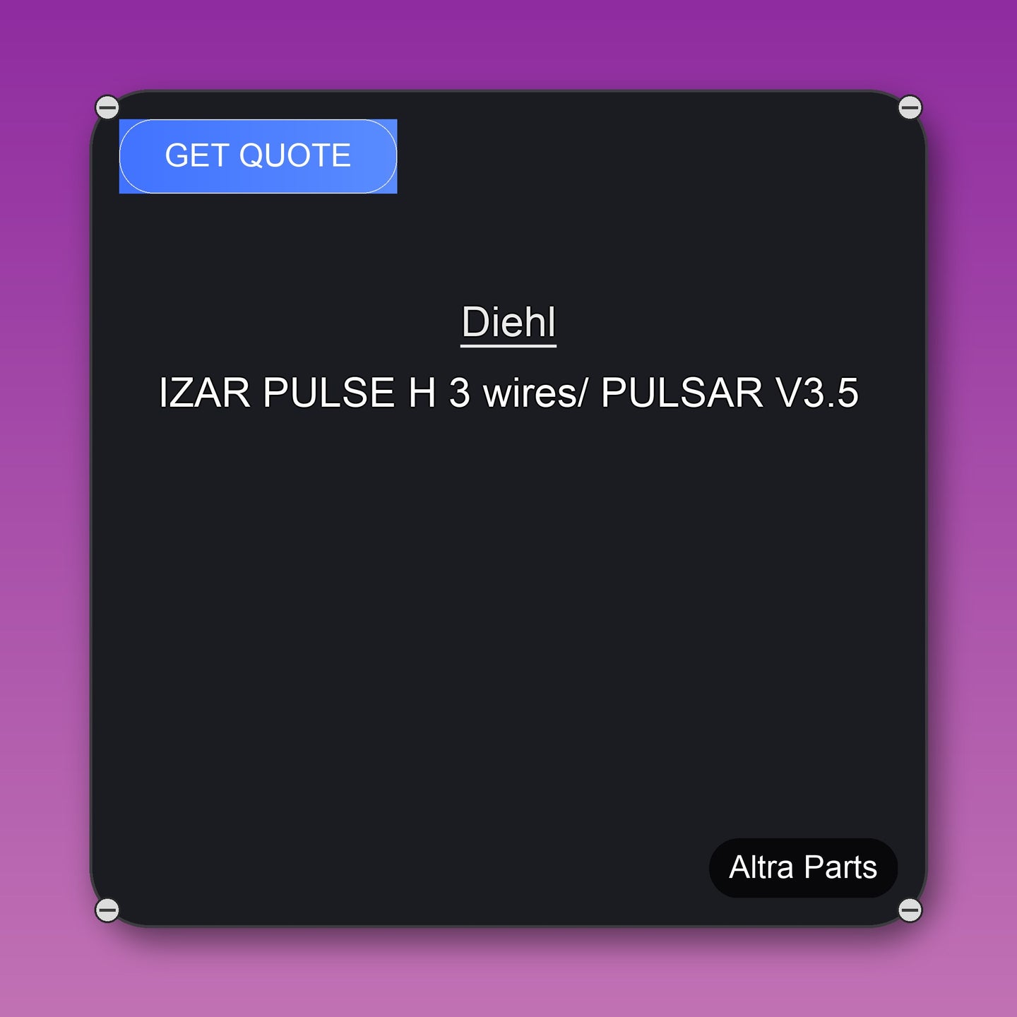 Diehl IZAR PULSE H 3 wires/ PULSAR V3.5 industrial spare part – fast international delivery & worldwide shipping