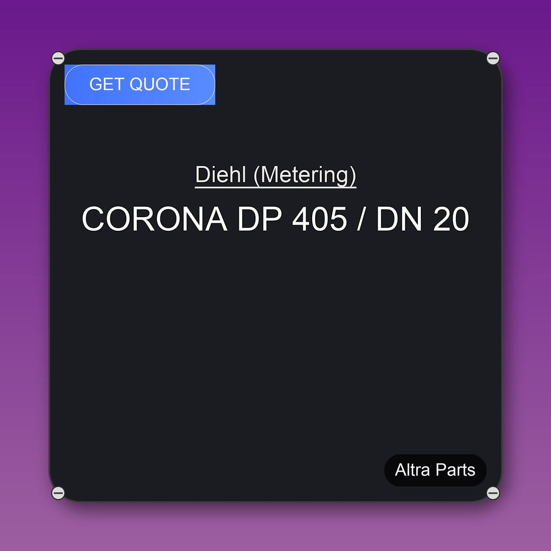 Diehl (Metering) CORONA DP 405 / DN 20 industrial spare part – fast international delivery & worldwide shipping