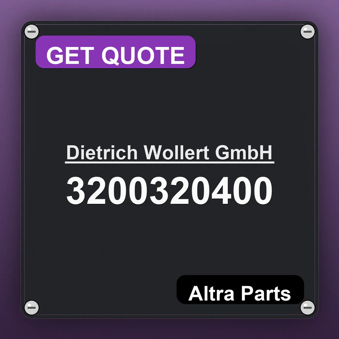 Dietrich Wollert GmbH 3200320400 industrial nameplate style image – Altra Parts. GET QUOTE.