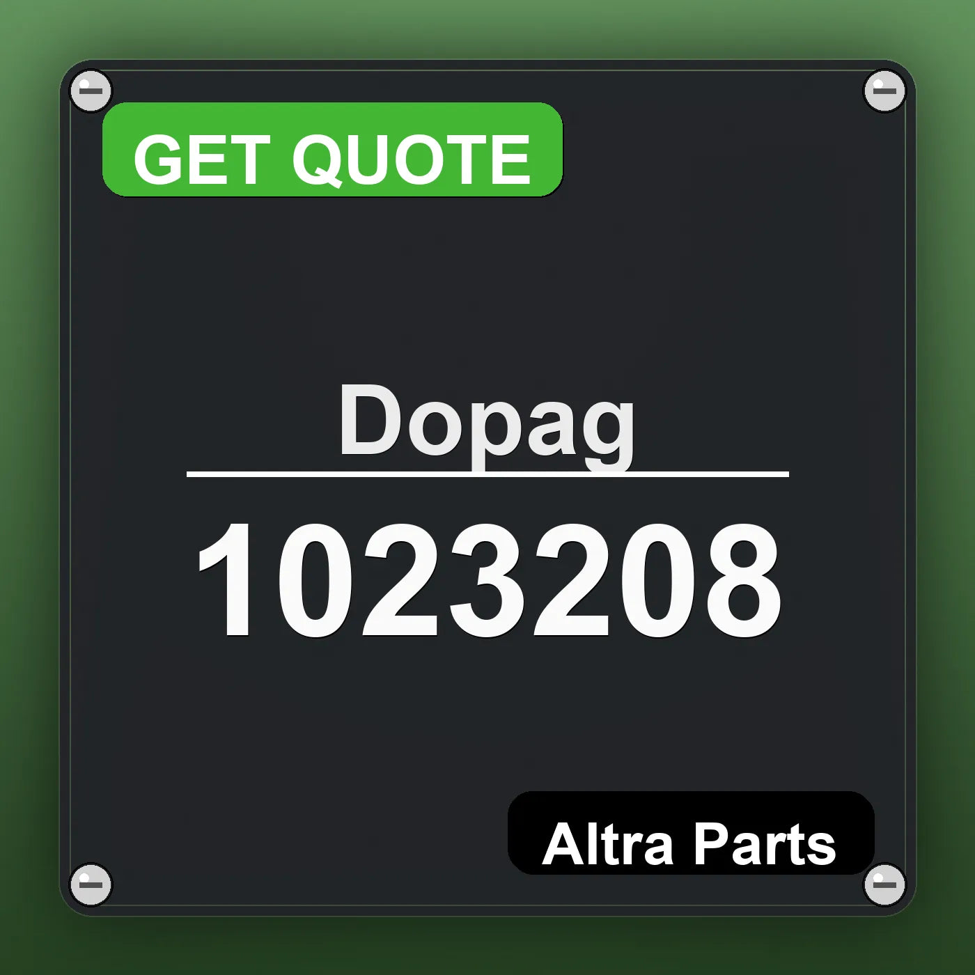 Dopag 1023208 industrial nameplate style image – Altra Parts. GET QUOTE.