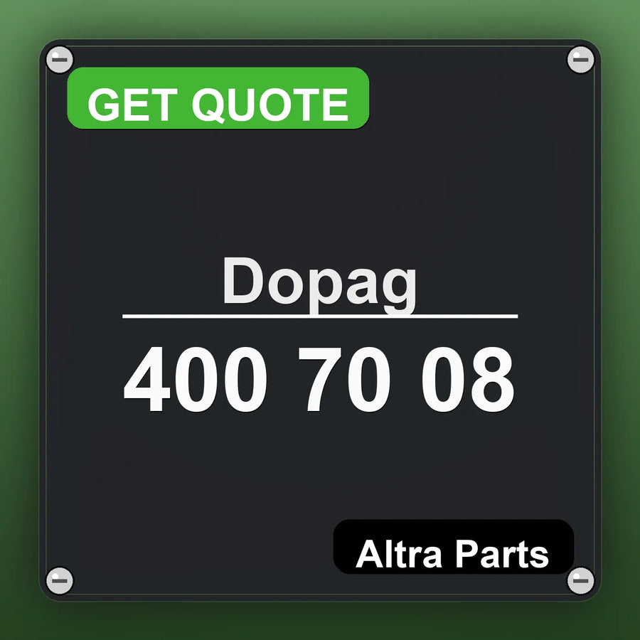 Dopag 400 70 08 industrial nameplate style image – Altra Parts. GET QUOTE.