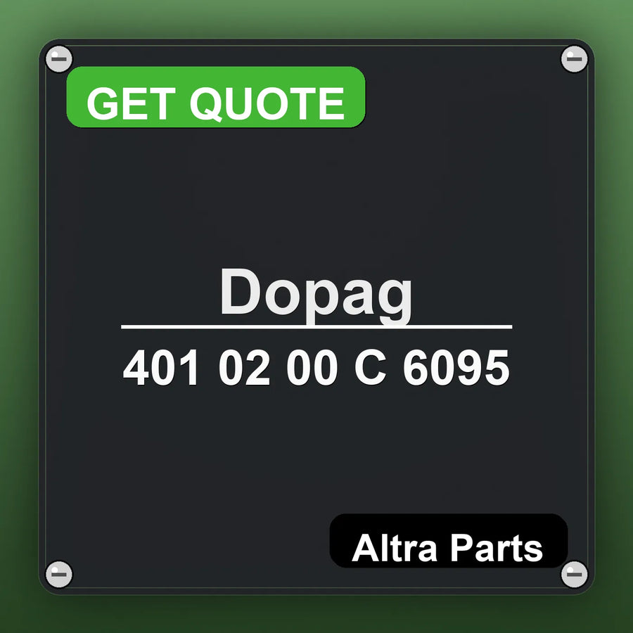 Dopag 401 02 00 C 6095 industrial nameplate style image – Altra Parts. GET QUOTE.