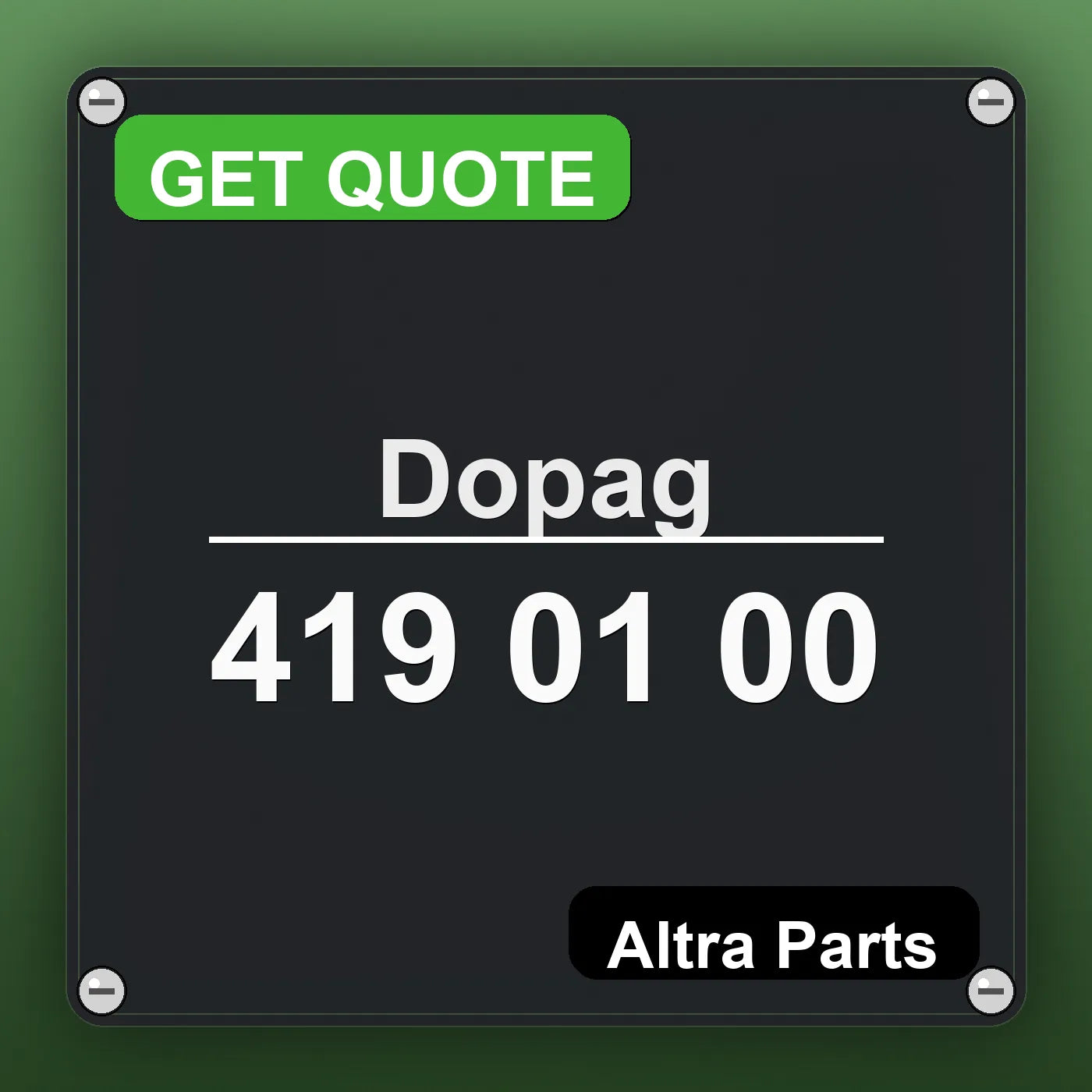 Dopag 419 01 00 industrial nameplate style image – Altra Parts. GET QUOTE.