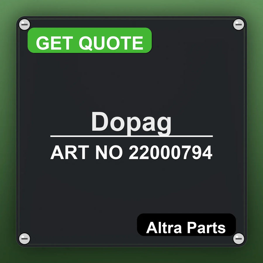 Dopag ART NO 22000794 industrial nameplate style image – Altra Parts. GET QUOTE.