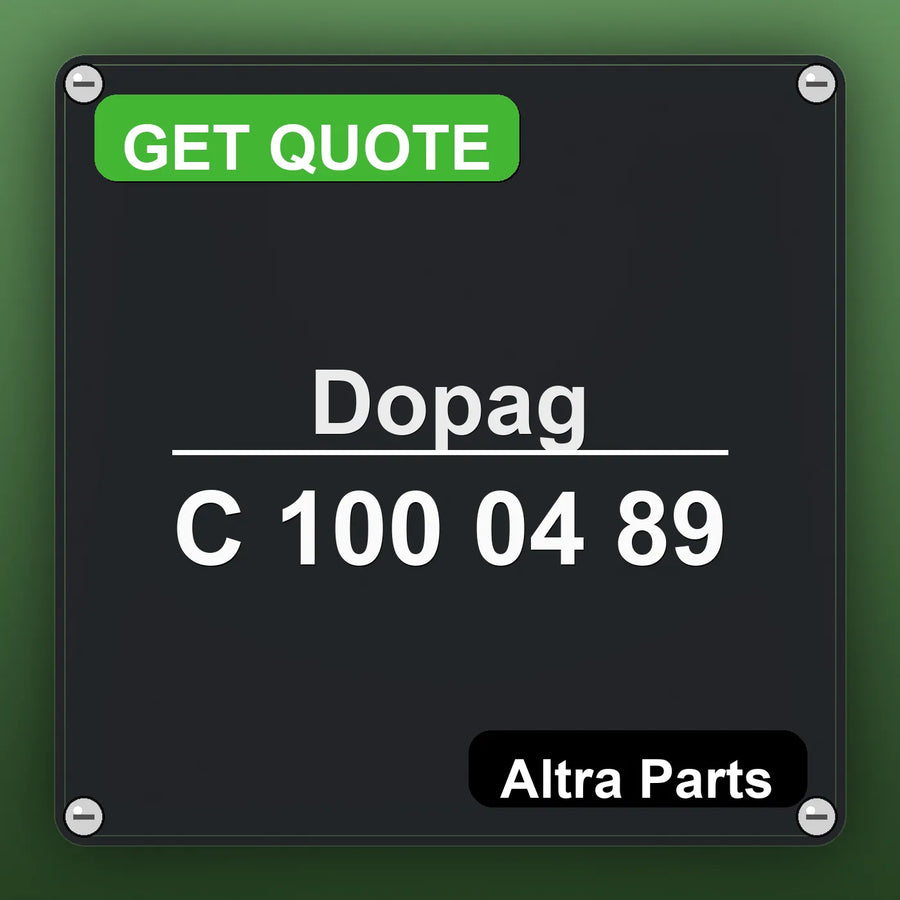 Dopag C 100 04 89 industrial nameplate style image – Altra Parts. GET QUOTE.