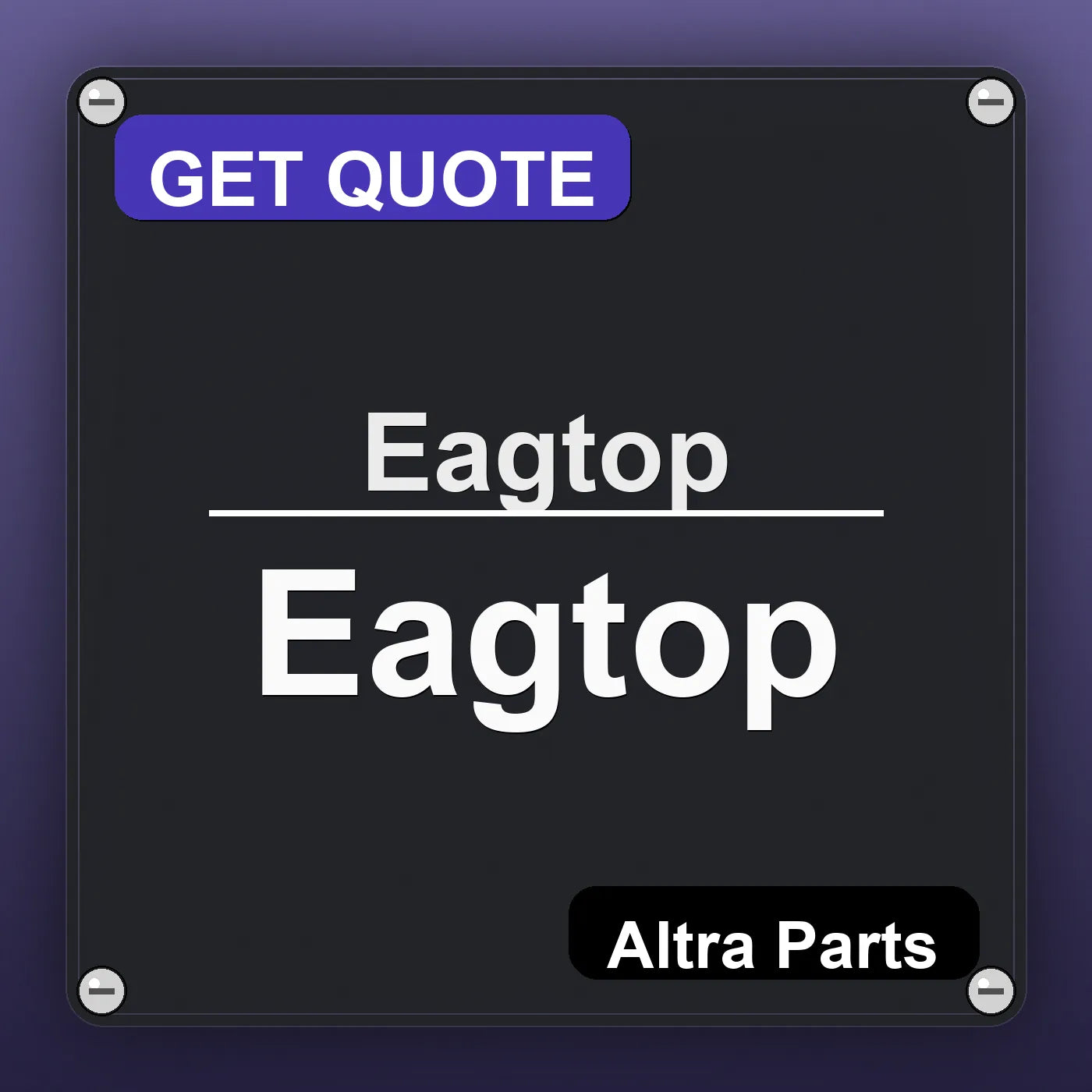 Eagtop Eagtop industrial nameplate style image – Altra Parts. GET QUOTE.