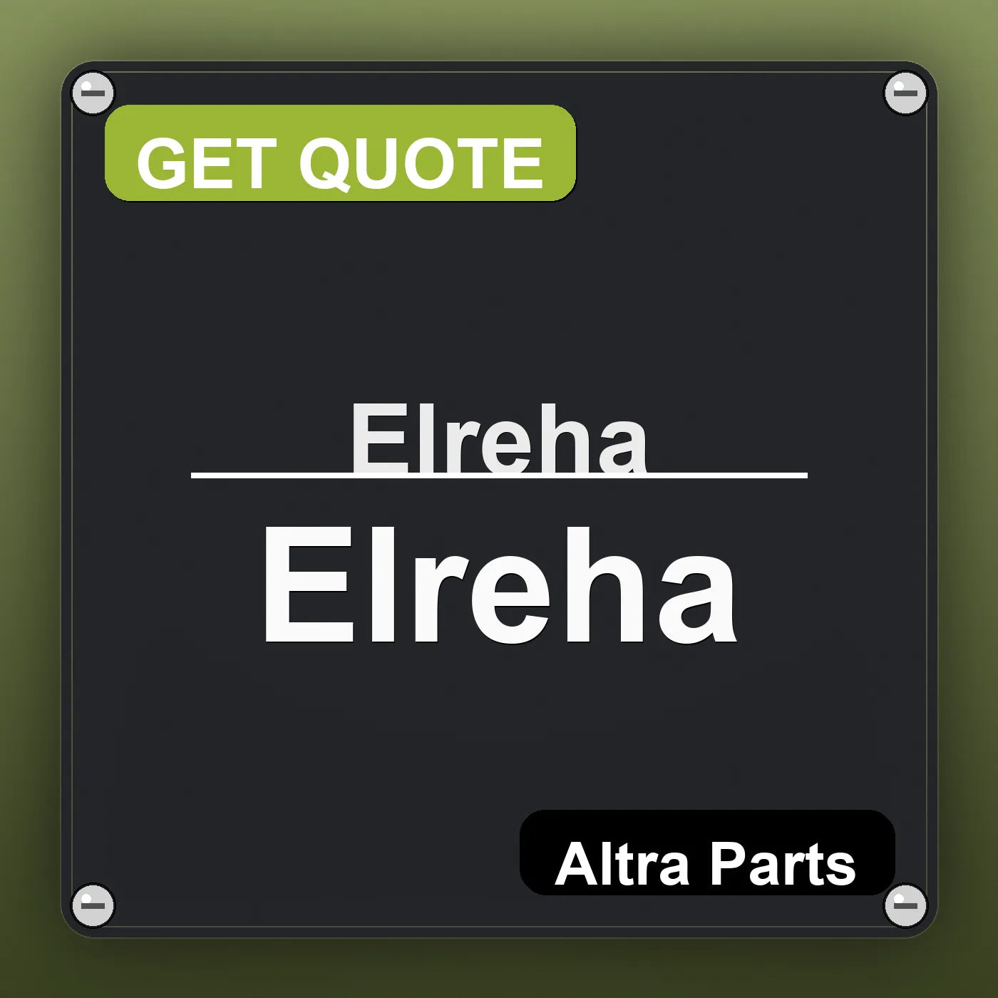 Elreha Elreha industrial nameplate style image – Altra Parts. GET QUOTE.