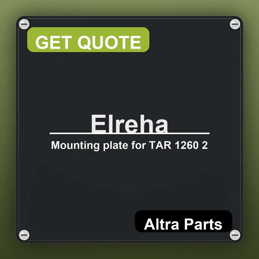 Elreha Mounting plate for TAR 1260 2 industrial nameplate style image – Altra Parts. GET QUOTE.