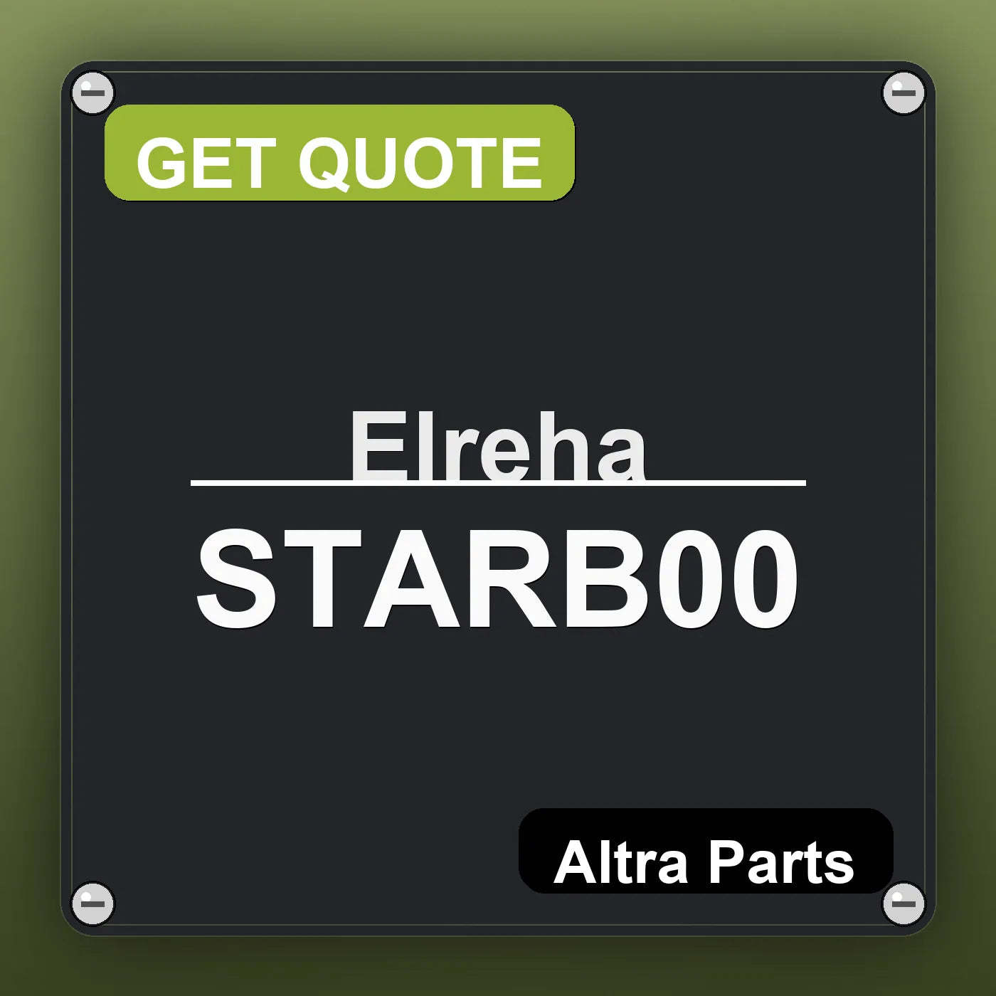 Elreha STARB00 industrial nameplate style image – Altra Parts. GET QUOTE.