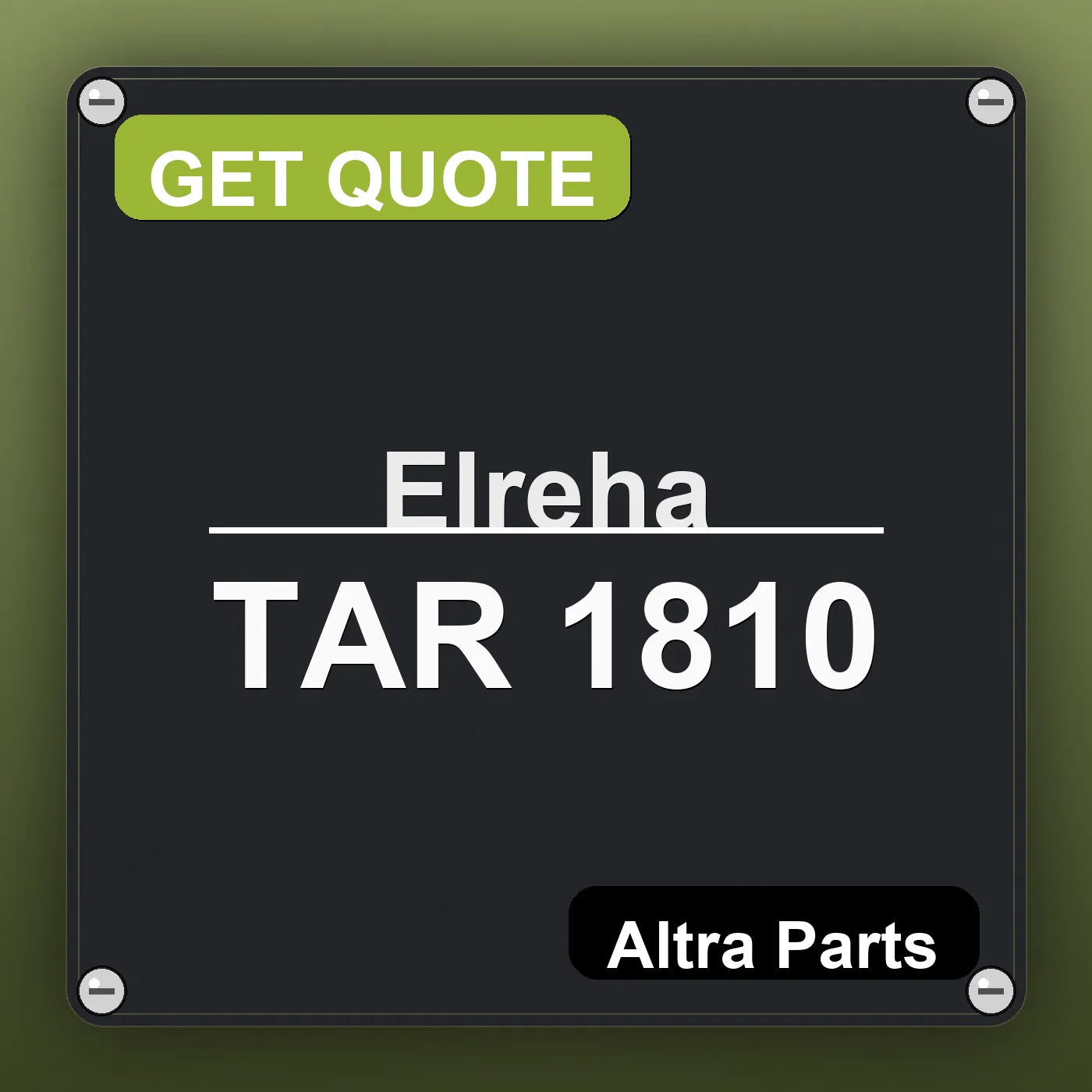 Elreha TAR 1810 industrial nameplate style image – Altra Parts. GET QUOTE.