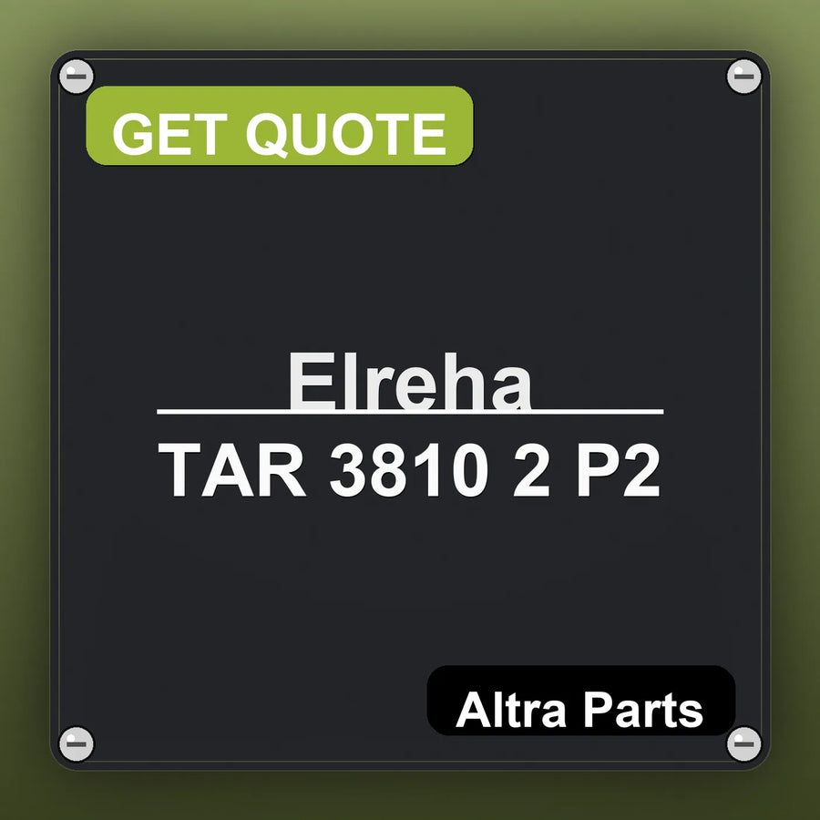 Elreha TAR 3810 2 P2 industrial nameplate style image – Altra Parts. GET QUOTE.