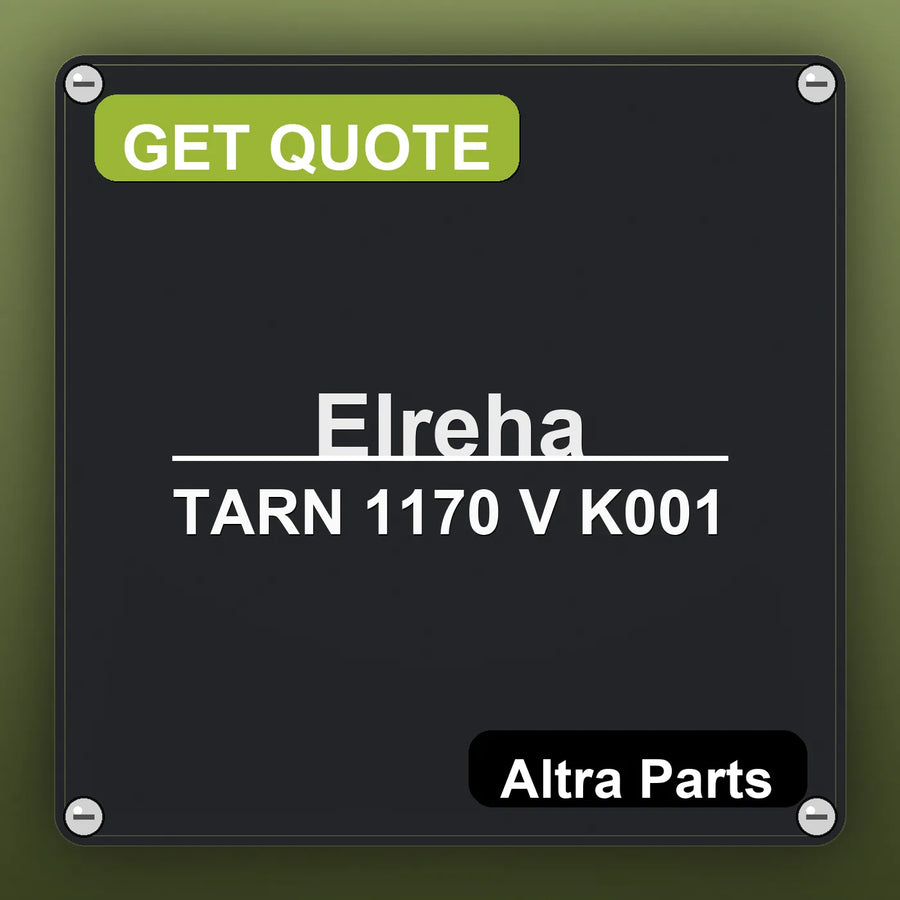 Elreha TARN 1170 V K001 industrial nameplate style image – Altra Parts. GET QUOTE.