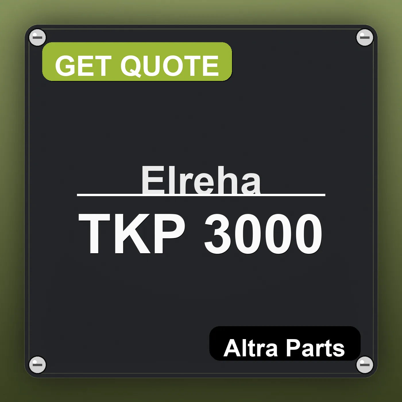 Elreha TKP 3000 industrial nameplate style image – Altra Parts. GET QUOTE.