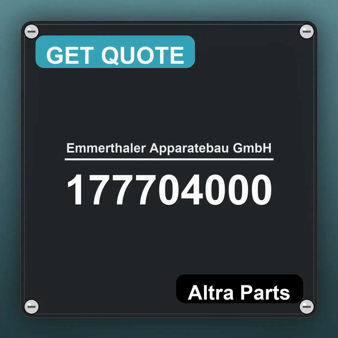 Emmerthaler Apparatebau GmbH 177704000 industrial nameplate style image – Altra Parts. GET QUOTE.
