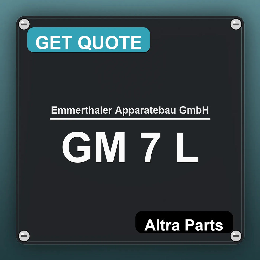 Emmerthaler Apparatebau GmbH GM 7 L industrial nameplate style image – Altra Parts. GET QUOTE.