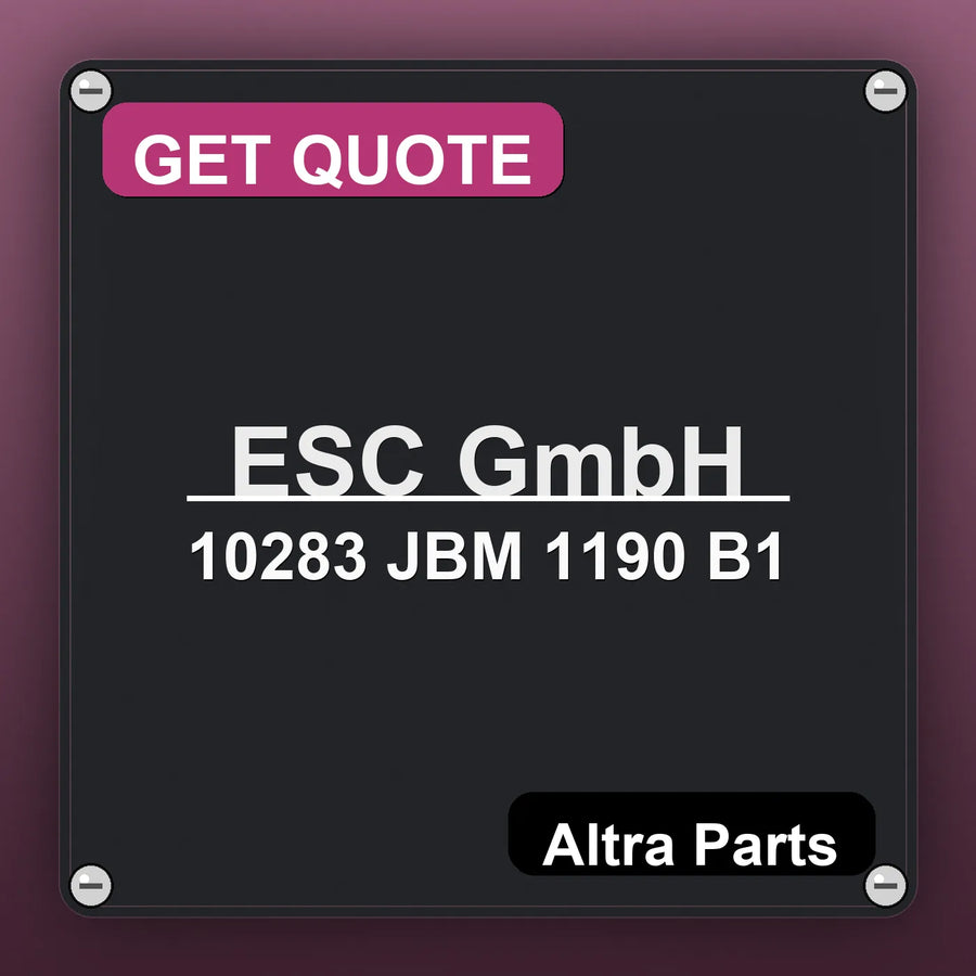 ESC GmbH 10283 JBM 1190 B1 industrial nameplate style image – Altra Parts. GET QUOTE.