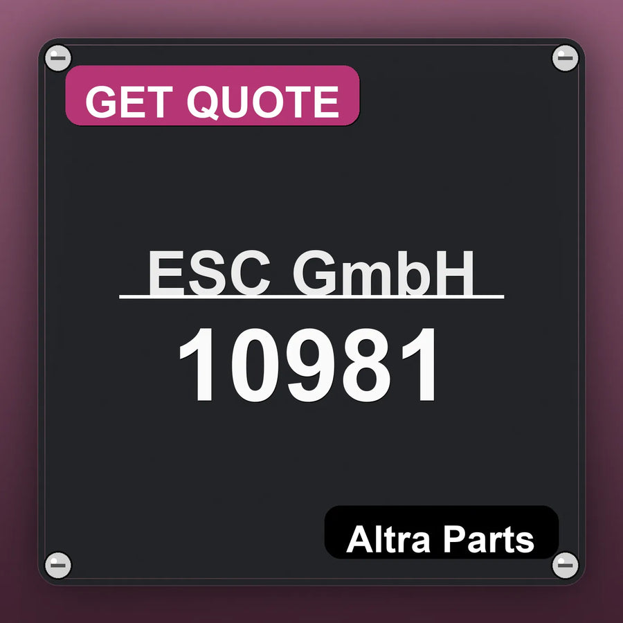 ESC GmbH 10981 industrial nameplate style image – Altra Parts. GET QUOTE.