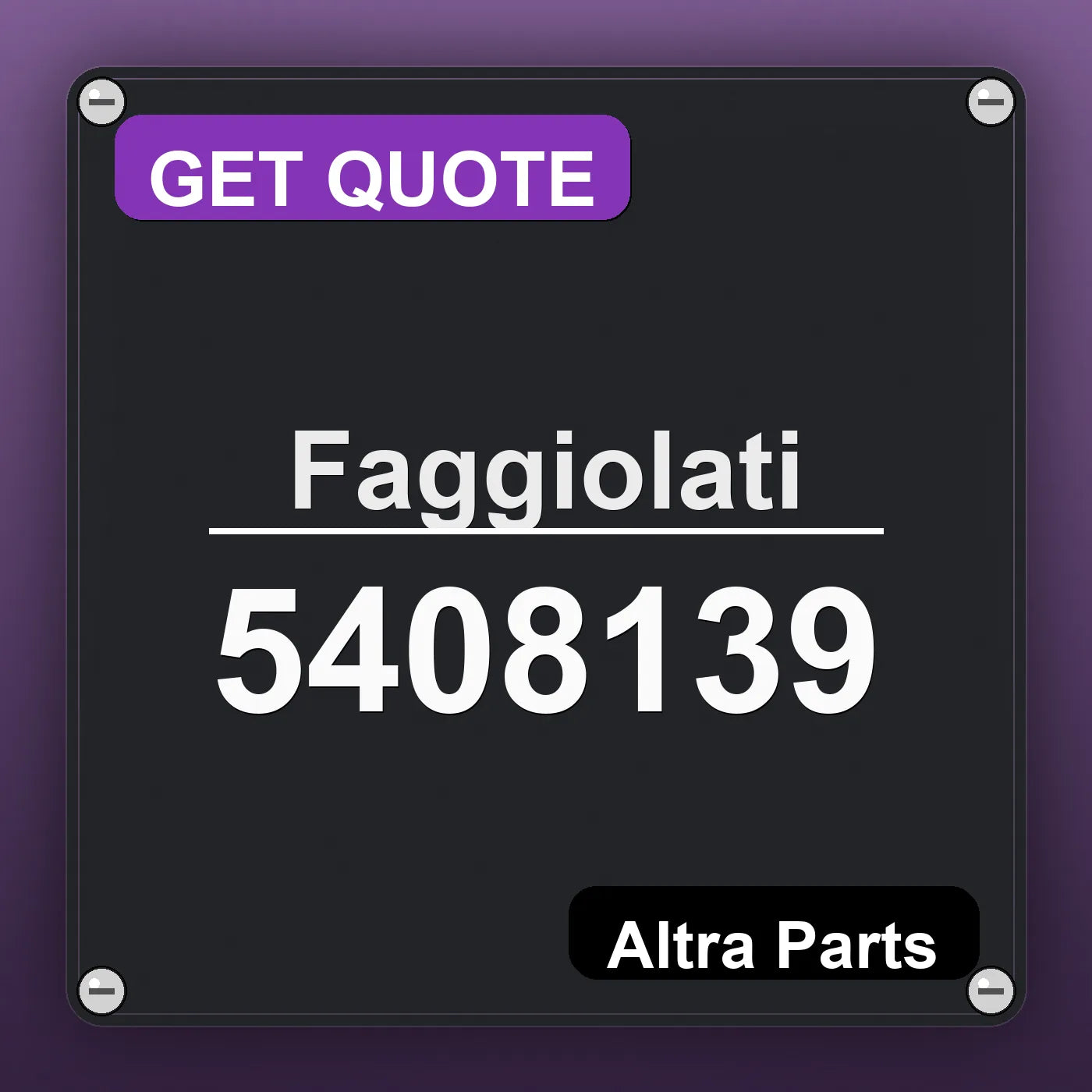 Faggiolati 5408139 industrial nameplate style image – Altra Parts. GET QUOTE.