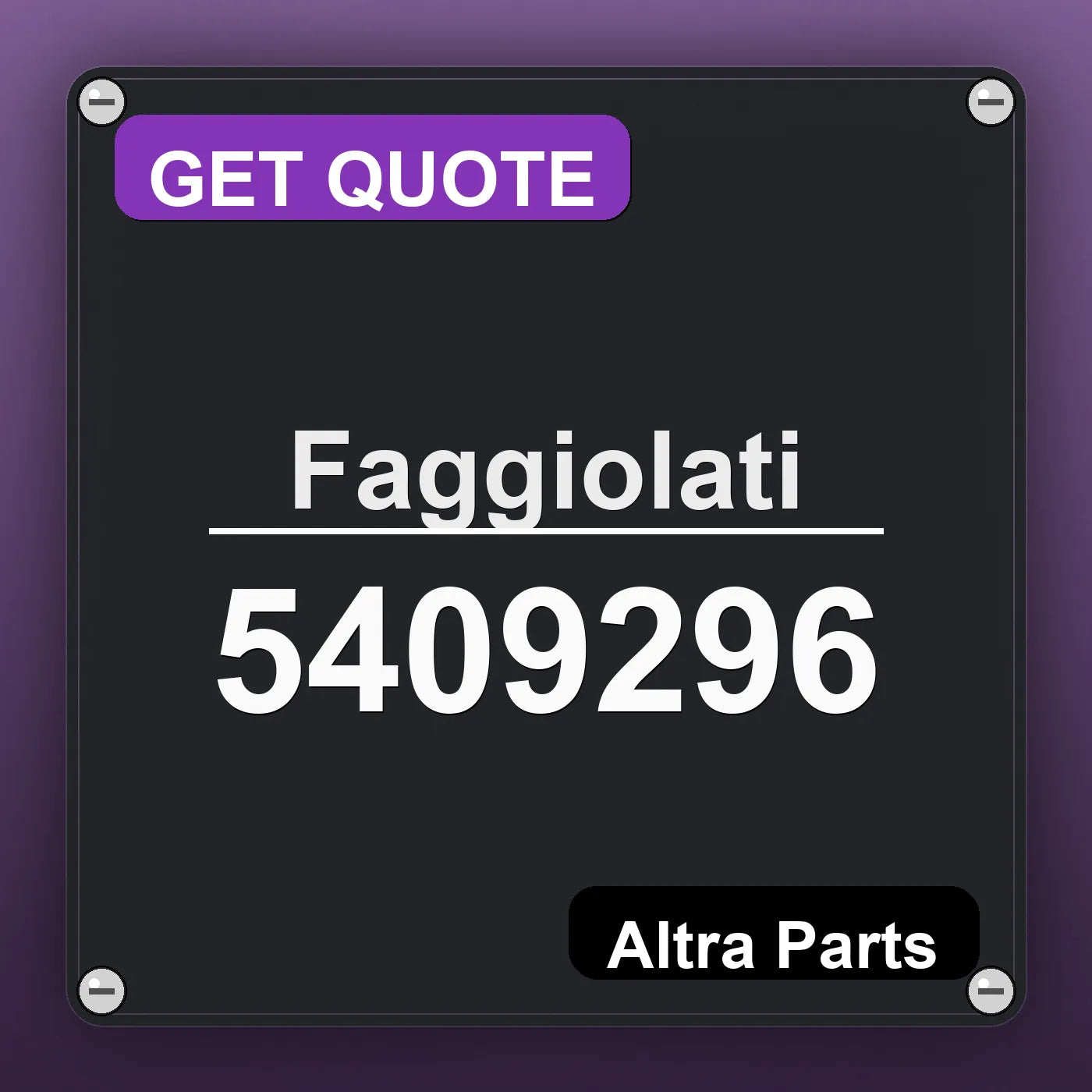 Faggiolati 5409296 industrial nameplate style image – Altra Parts. GET QUOTE.