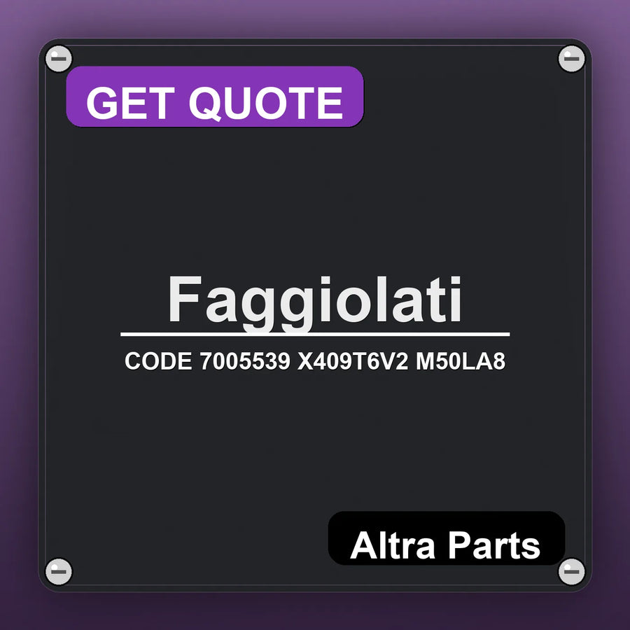 Faggiolati CODE 7005539 X409T6V2 M50LA8 industrial nameplate style image – Altra Parts. GET QUOTE.
