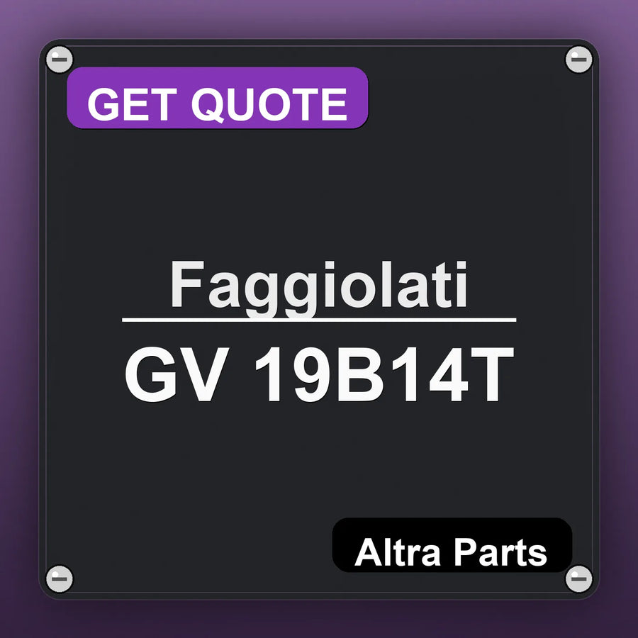 Faggiolati GV 19B14T industrial nameplate style image – Altra Parts. GET QUOTE.