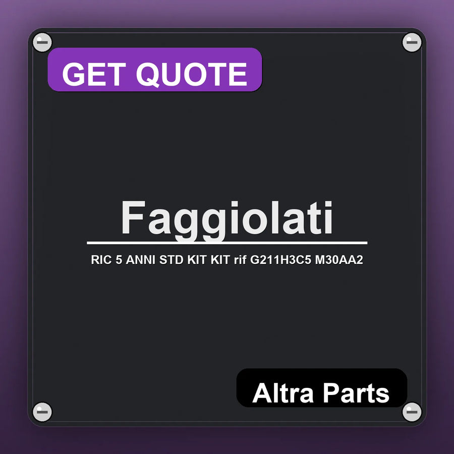 Faggiolati RIC 5 ANNI STD KIT KIT rif G211H3C5 M30AA2 industrial nameplate style image – Altra Parts. GET QUOTE.
