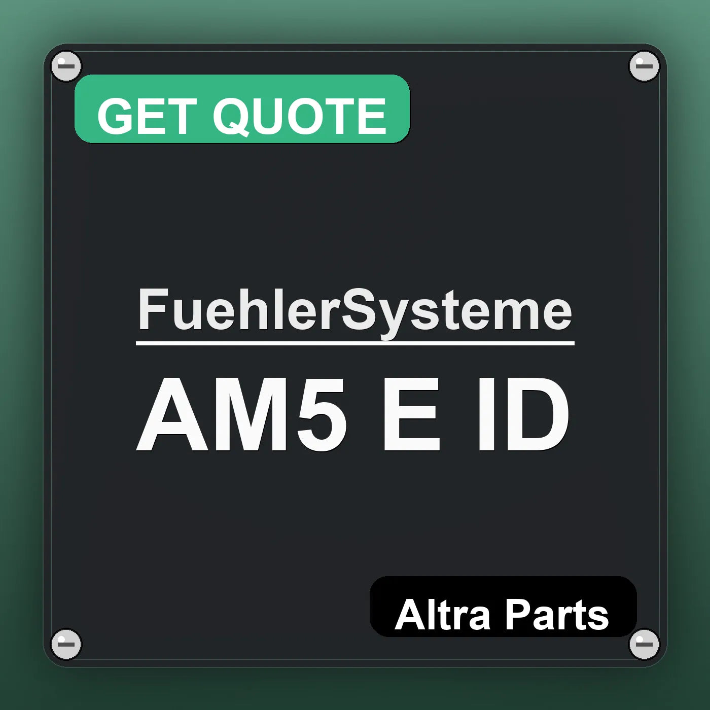 FuehlerSysteme AM5 E ID industrial nameplate style image – Altra Parts. GET QUOTE.