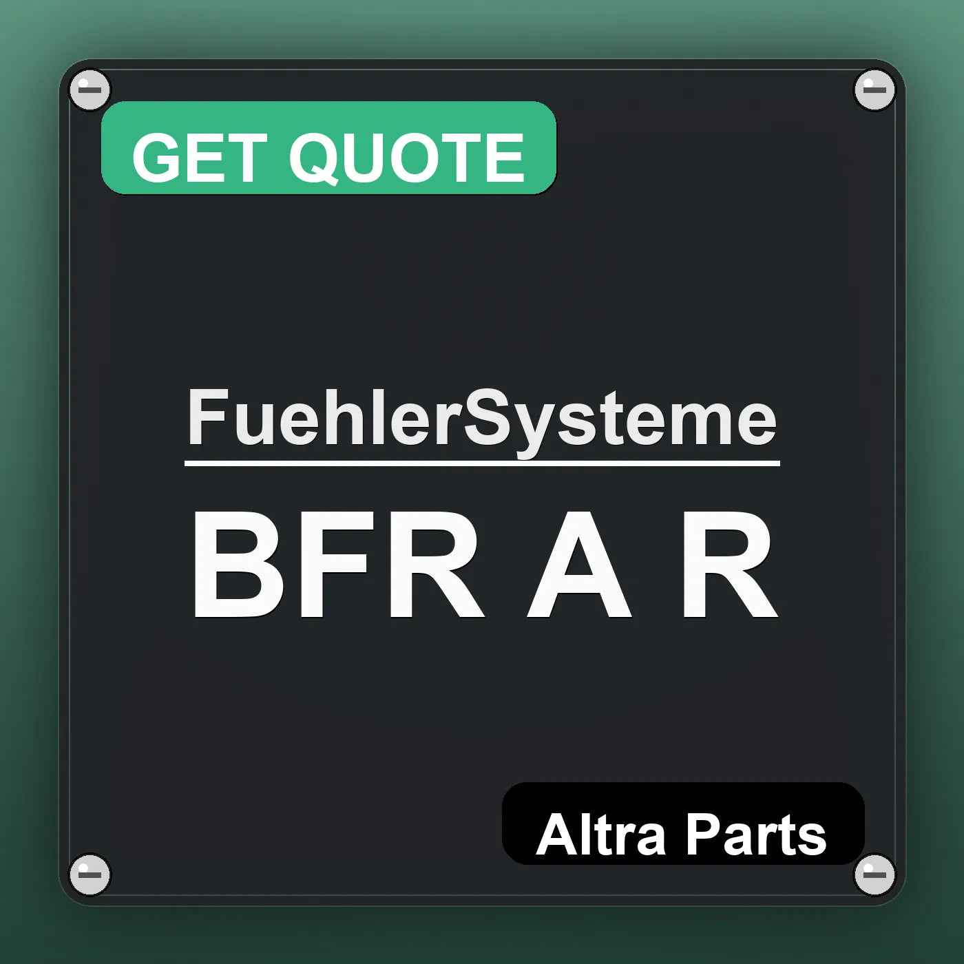 FuehlerSysteme BFR A R industrial nameplate style image – Altra Parts. GET QUOTE.