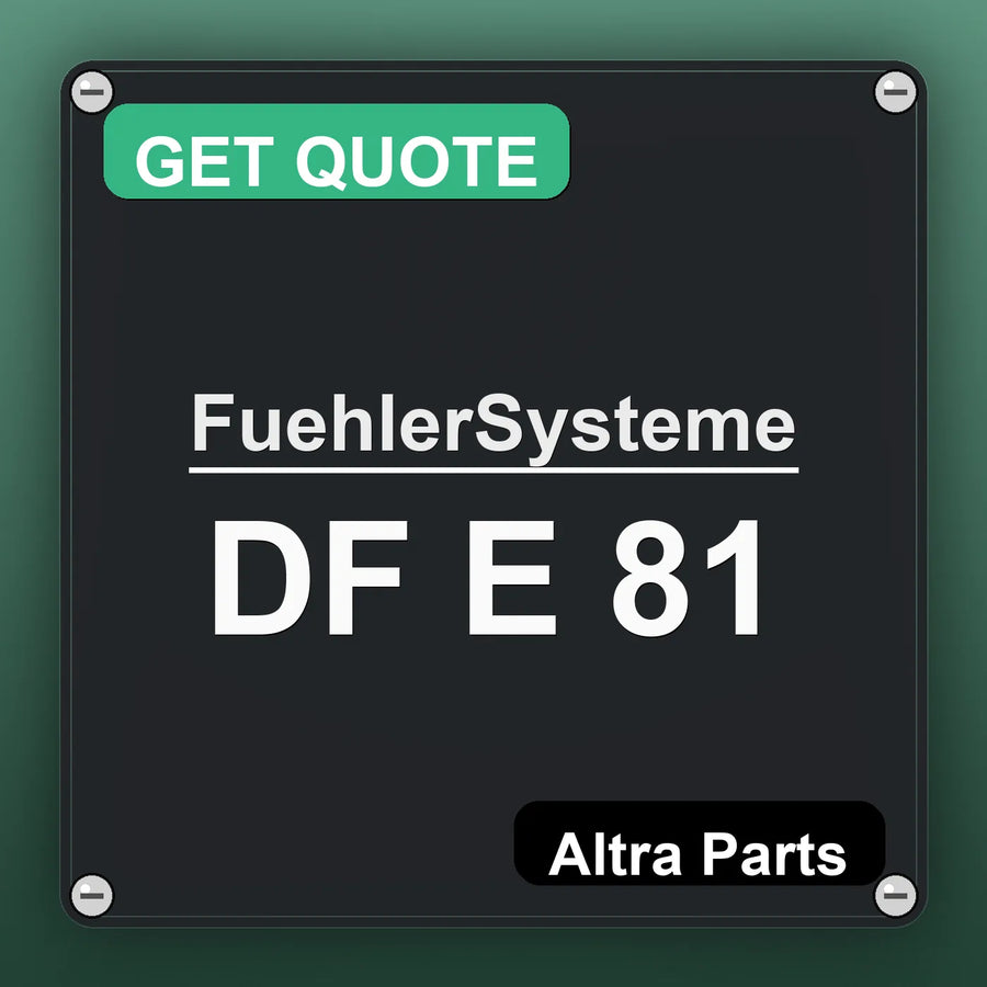 FuehlerSysteme DF E 81 industrial nameplate style image – Altra Parts. GET QUOTE.