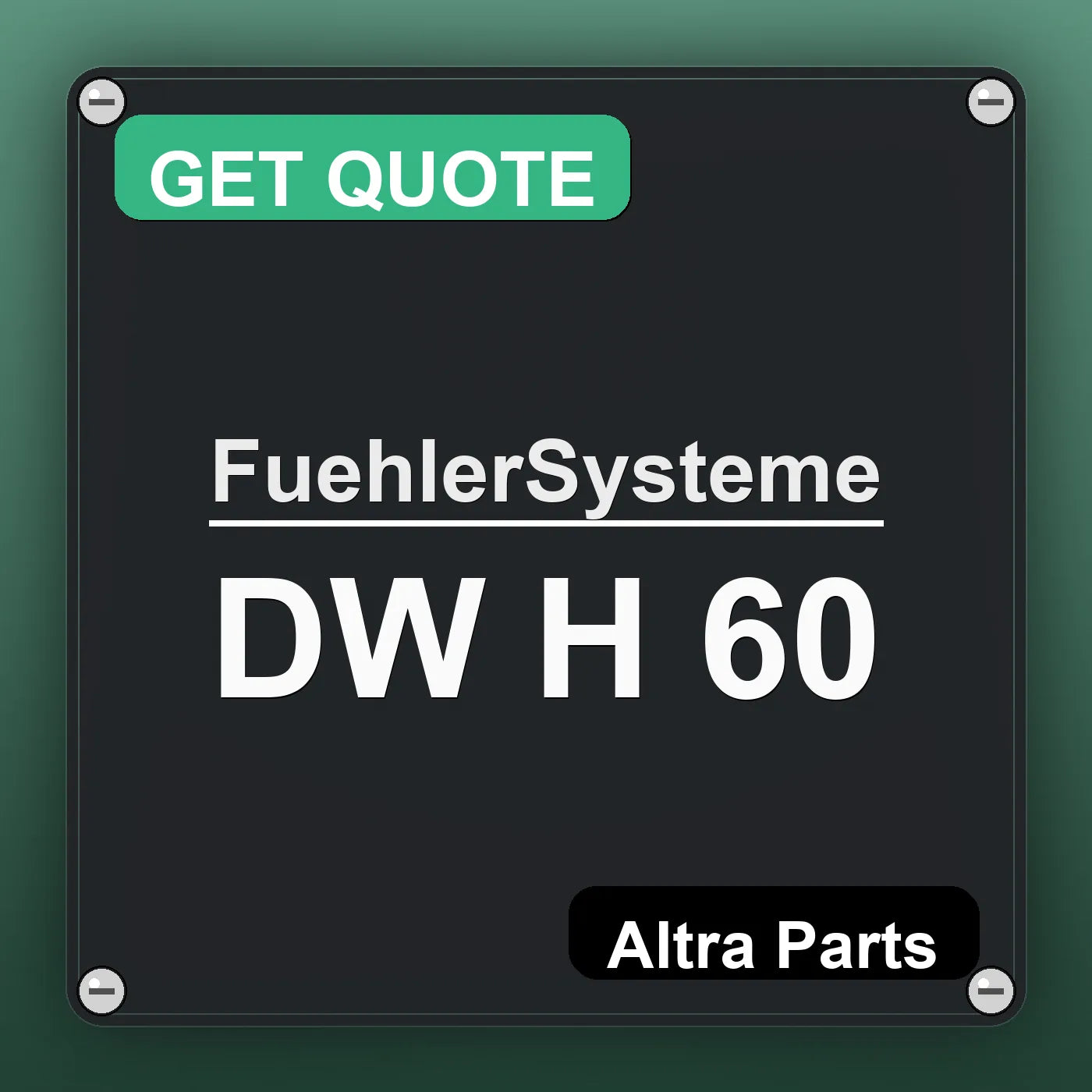 FuehlerSysteme DW H 60 industrial nameplate style image – Altra Parts. GET QUOTE.