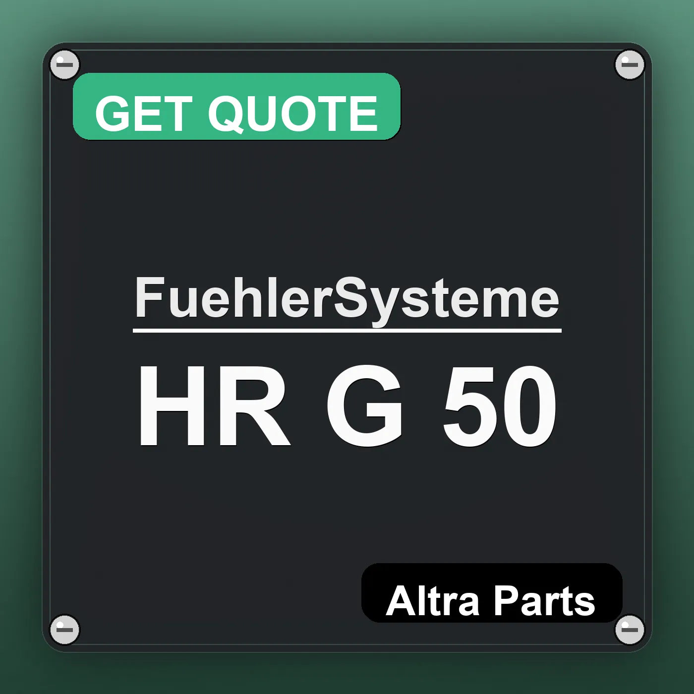 FuehlerSysteme HR G 50 industrial nameplate style image – Altra Parts. GET QUOTE.