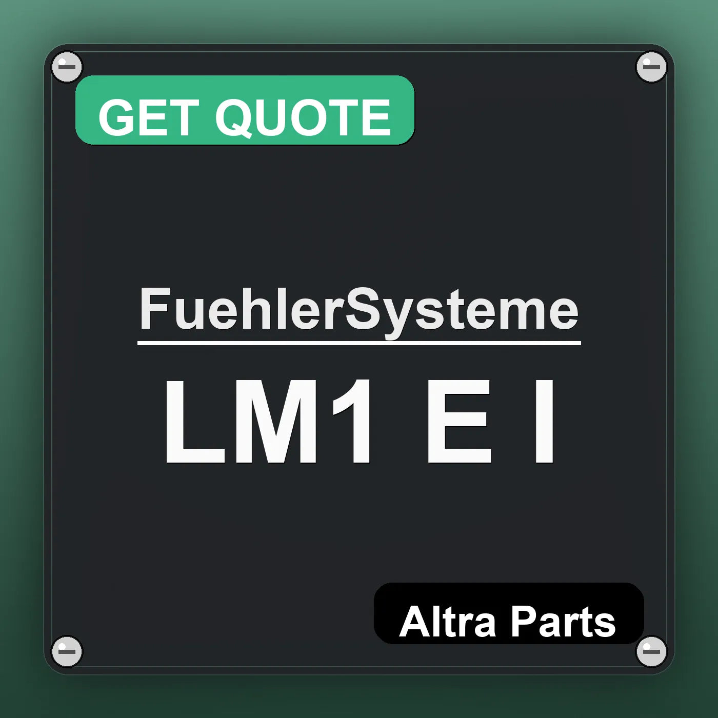 FuehlerSysteme LM1 E I industrial nameplate style image – Altra Parts. GET QUOTE.