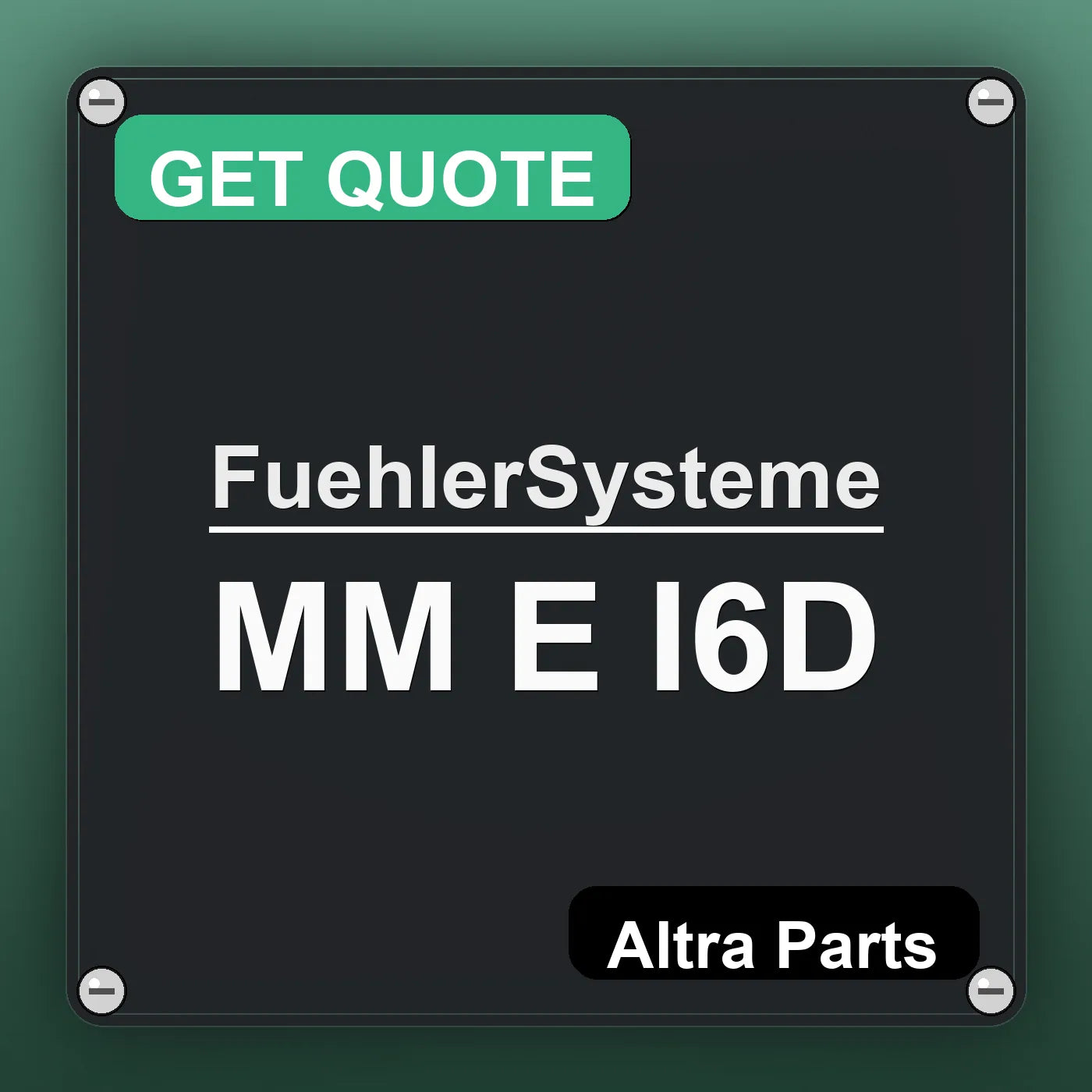 FuehlerSysteme MM E I6D industrial nameplate style image – Altra Parts. GET QUOTE.