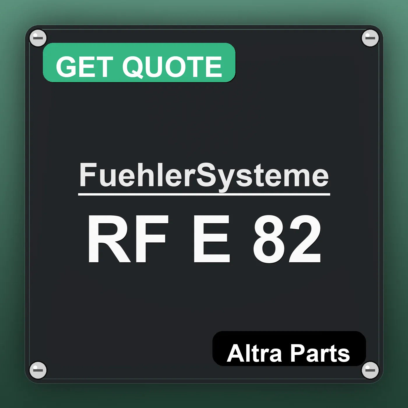 FuehlerSysteme RF E 82 industrial nameplate style image – Altra Parts. GET QUOTE.