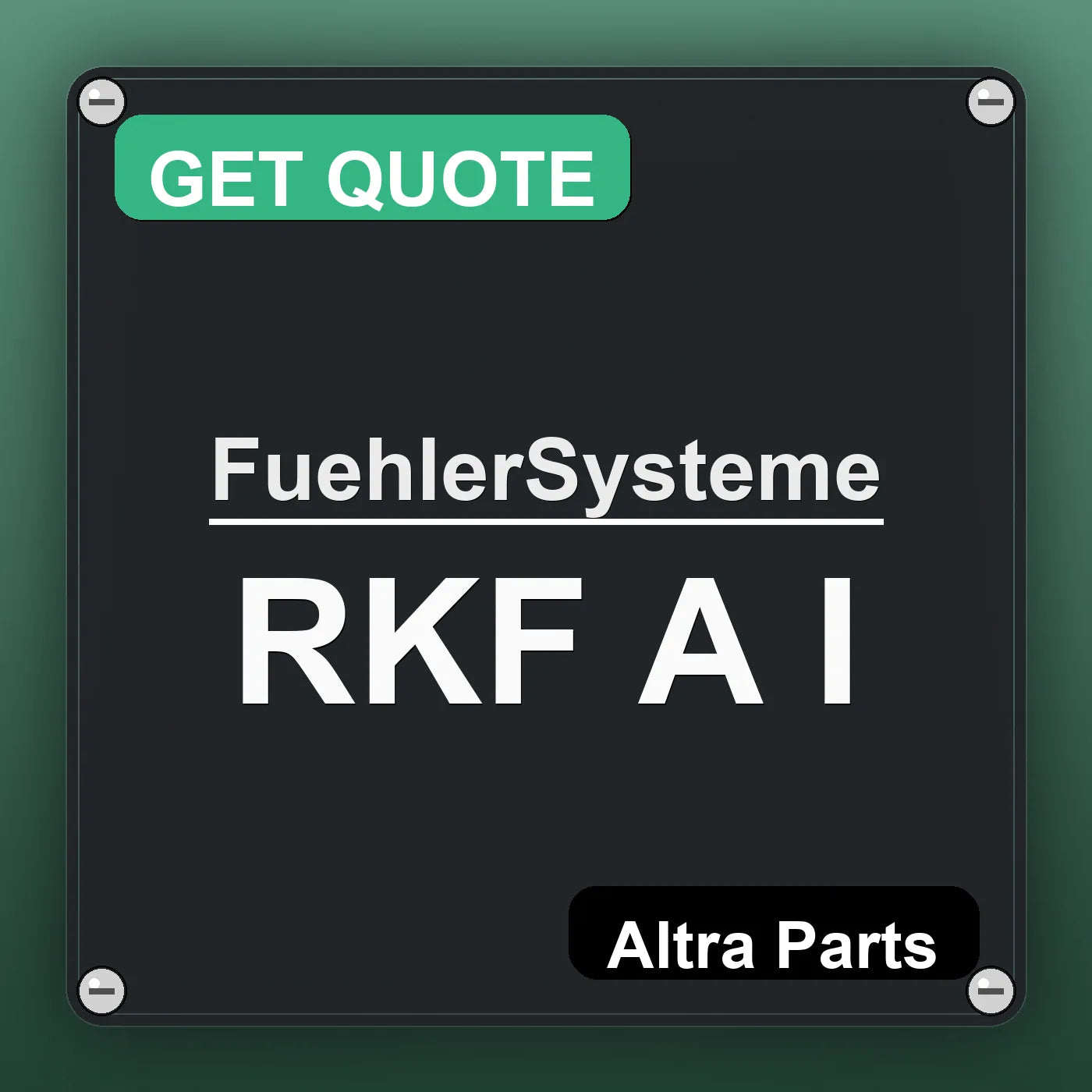 FuehlerSysteme RKF A I industrial nameplate style image – Altra Parts. GET QUOTE.