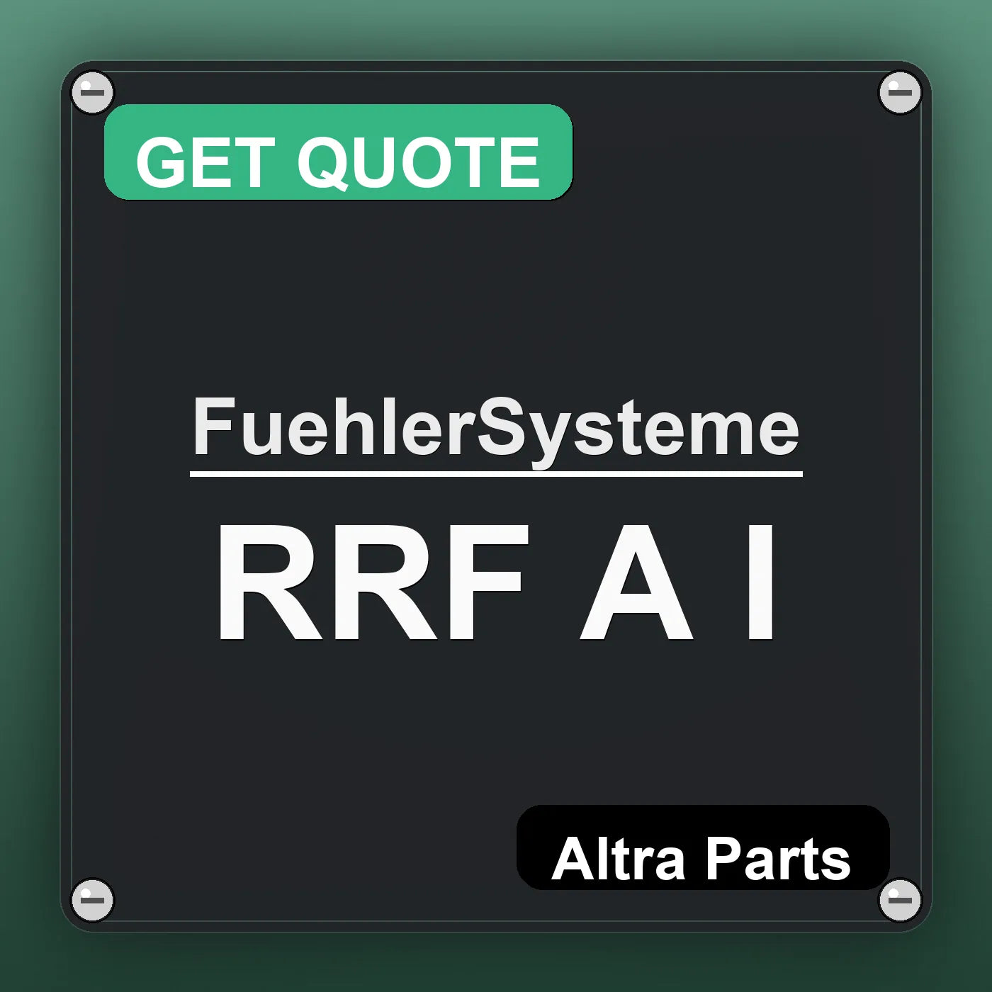 FuehlerSysteme RRF A I industrial nameplate style image – Altra Parts. GET QUOTE.