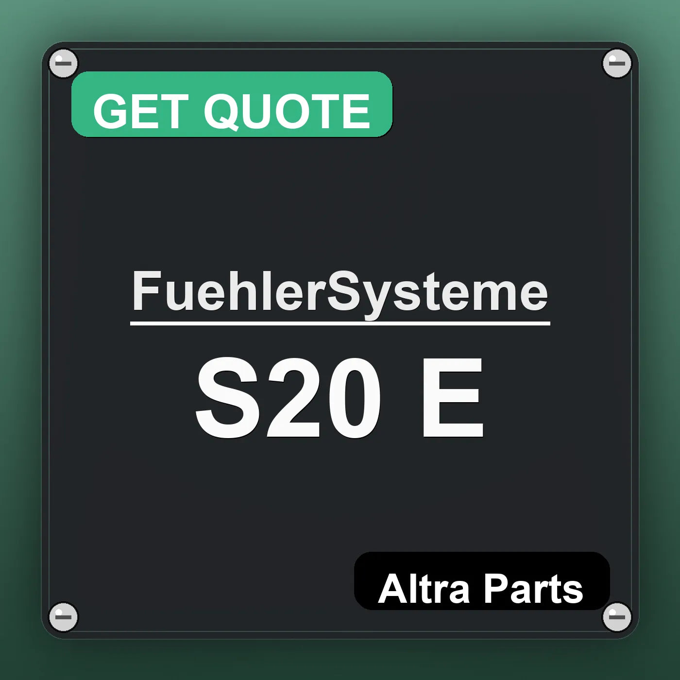 FuehlerSysteme S20 E industrial nameplate style image – Altra Parts. GET QUOTE.