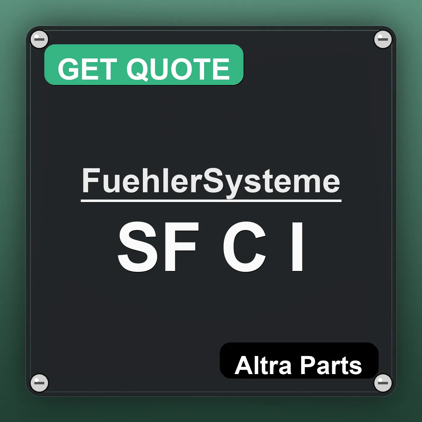 FuehlerSysteme SF C I industrial nameplate style image – Altra Parts. GET QUOTE.