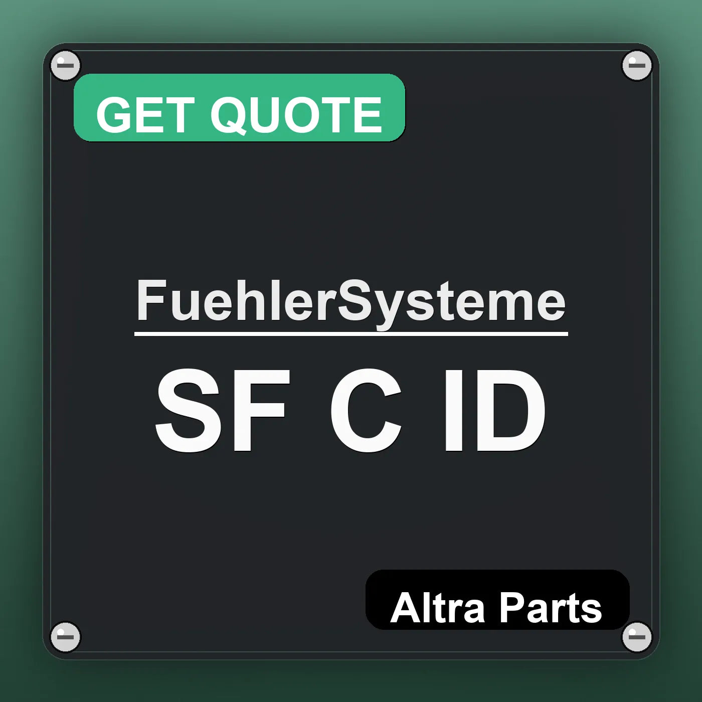 FuehlerSysteme SF C ID industrial nameplate style image – Altra Parts. GET QUOTE.