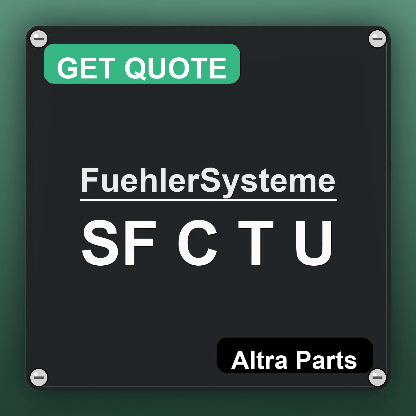 FuehlerSysteme SF C T U industrial nameplate style image – Altra Parts. GET QUOTE.