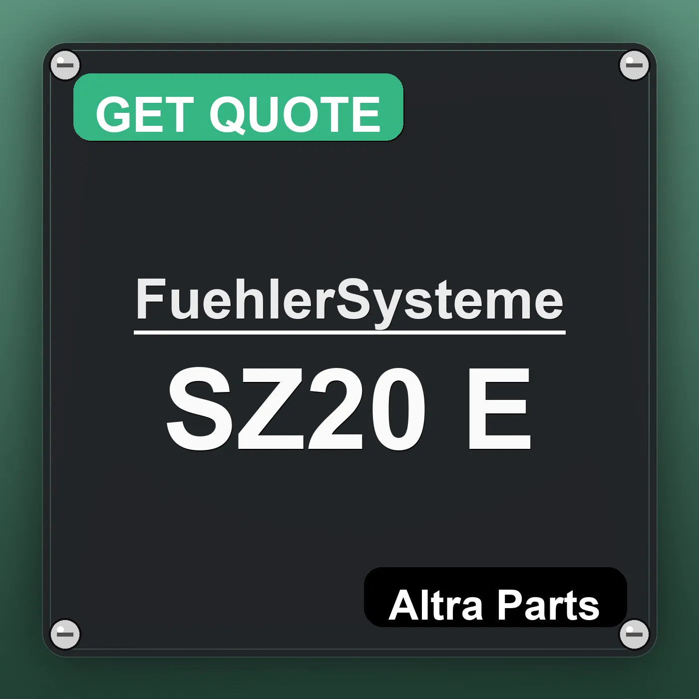 FuehlerSysteme SZ20 E industrial nameplate style image – Altra Parts. GET QUOTE.