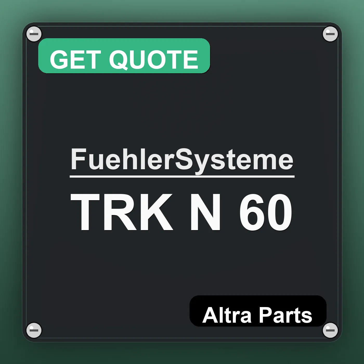 FuehlerSysteme TRK N 60 industrial nameplate style image – Altra Parts. GET QUOTE.
