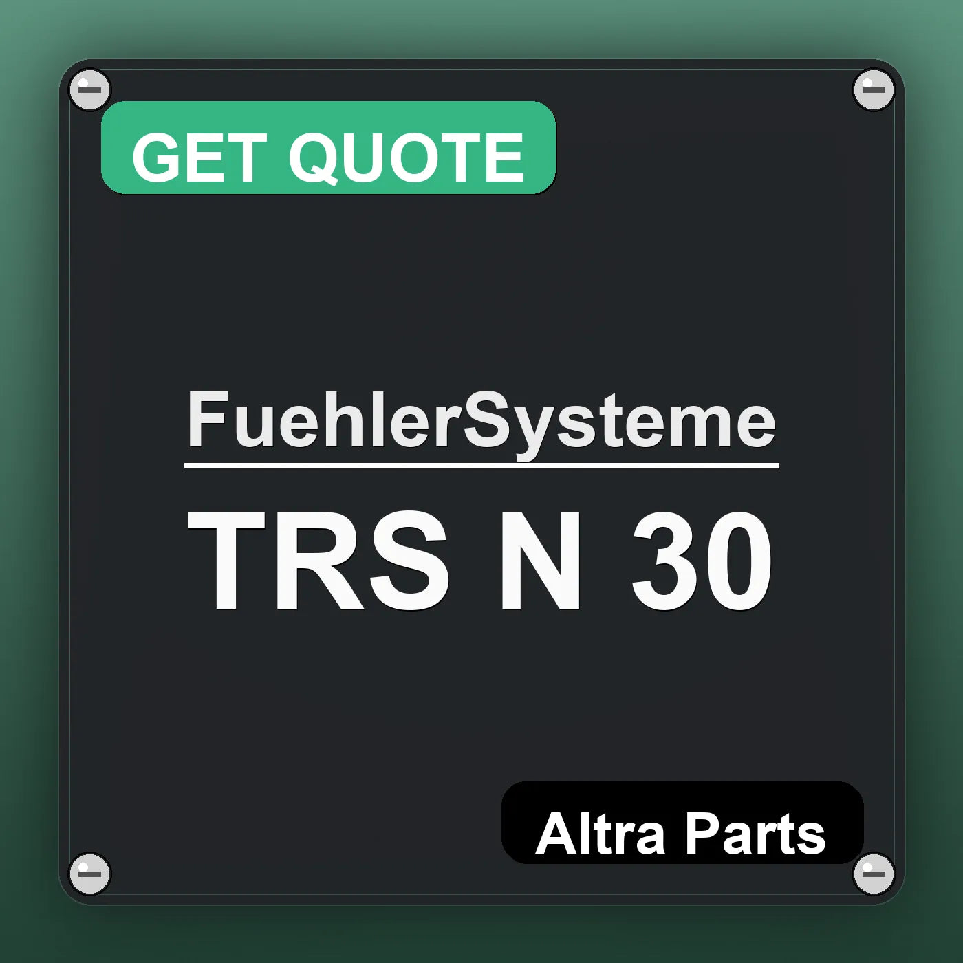 FuehlerSysteme TRS N 30 industrial nameplate style image – Altra Parts. GET QUOTE.