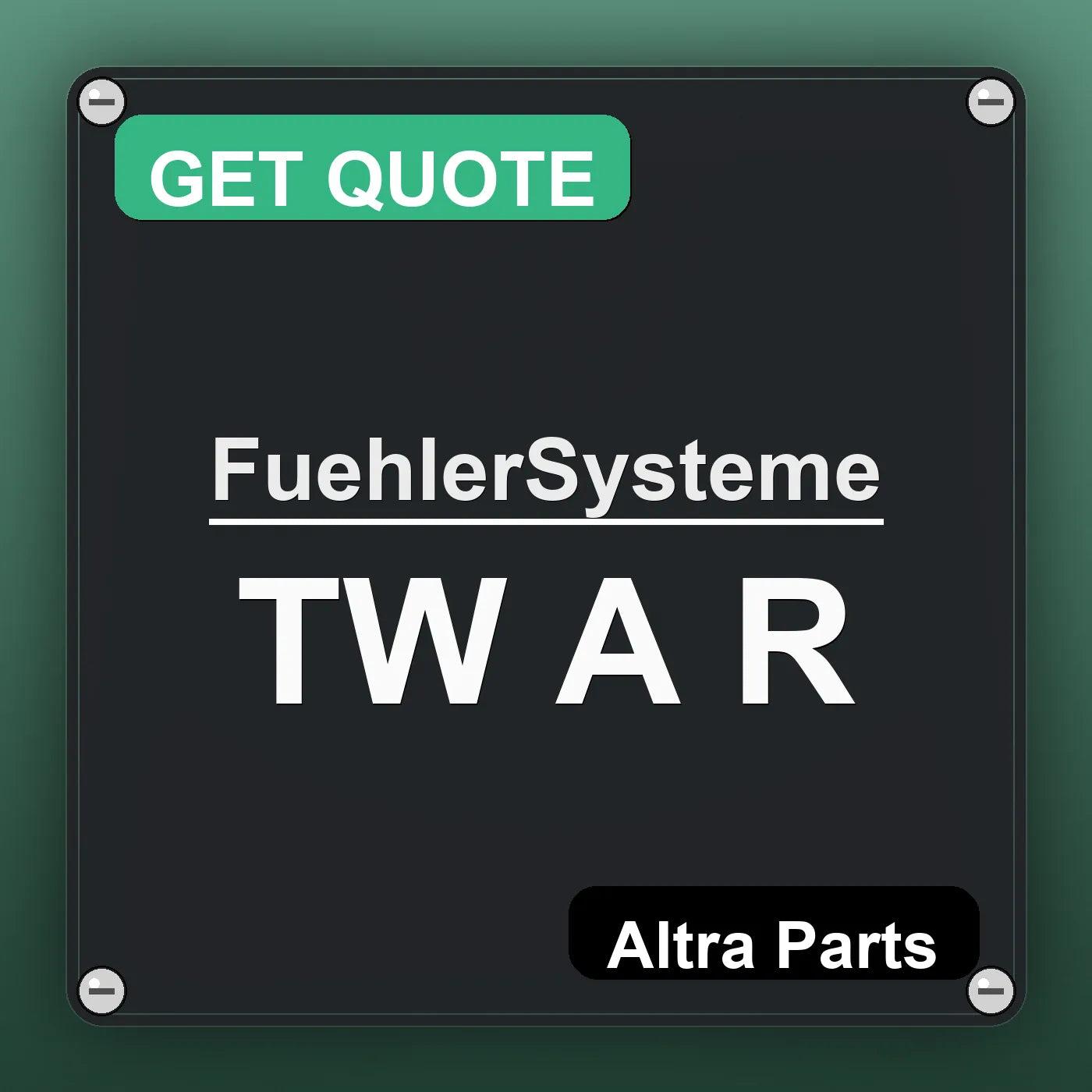 FuehlerSysteme TW A R industrial nameplate style image – Altra Parts. GET QUOTE.