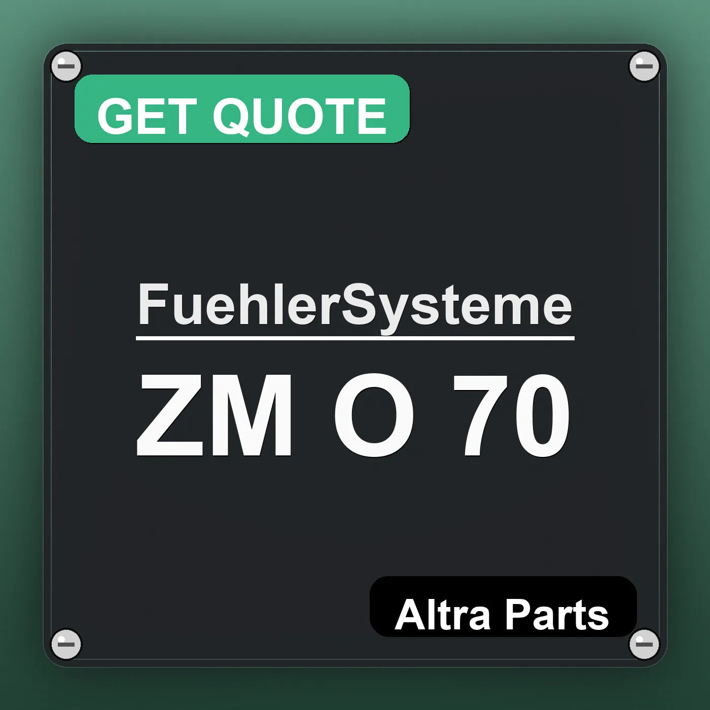 FuehlerSysteme ZM O 70 industrial nameplate style image – Altra Parts. GET QUOTE.